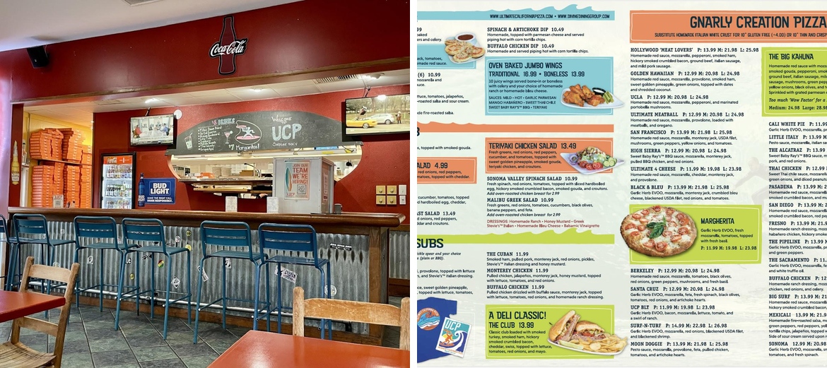 Ultimate California Pizza Menu